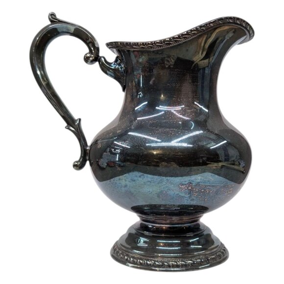 Vtg Reed Barton Old London 7025 Water Pitcher Sliver Plated 8 HP 8.5" x 9.5" - Picture 1 of 13